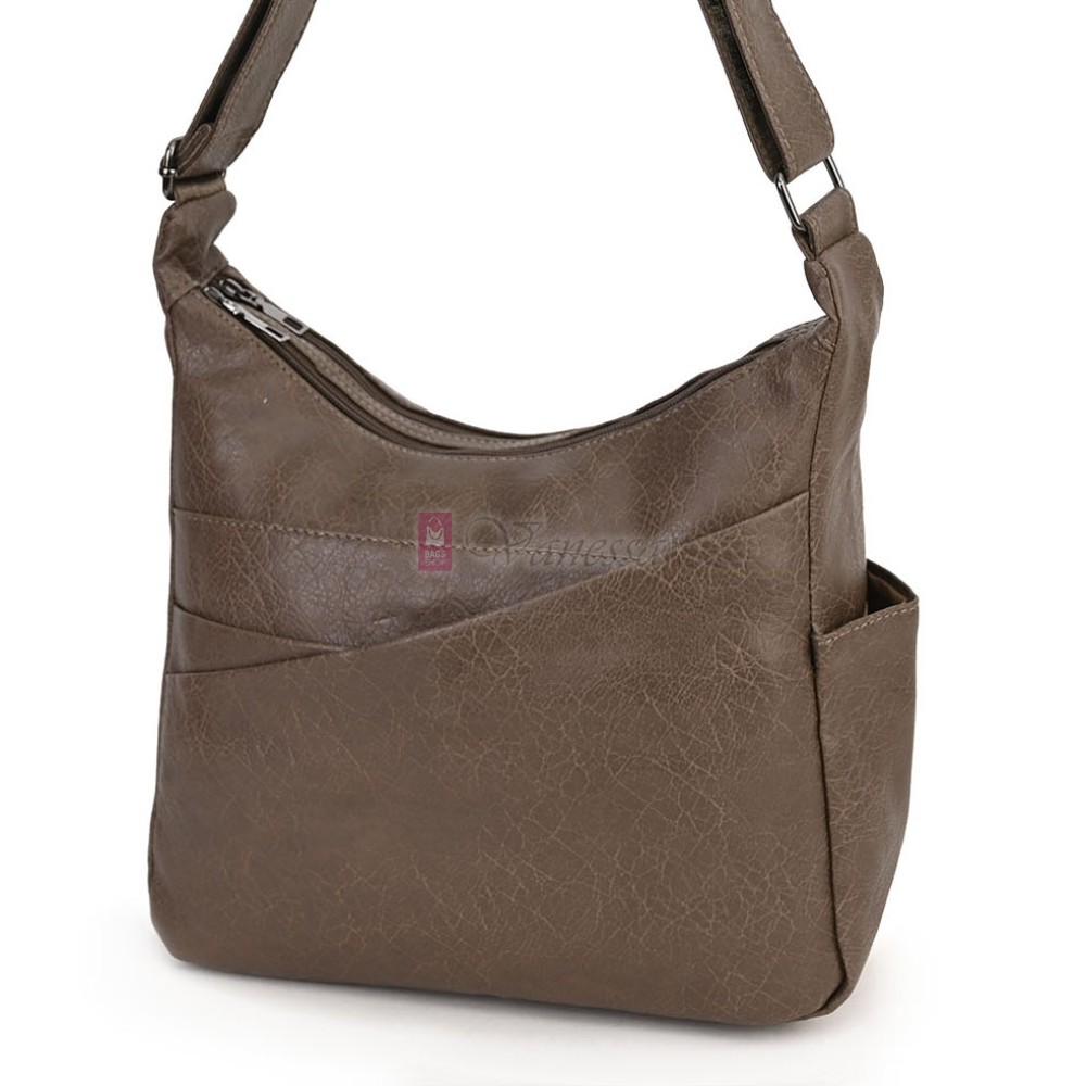 Дамска ежедневна чанта от висококачествена екологична кожа в кафяв цвят Код: 9066